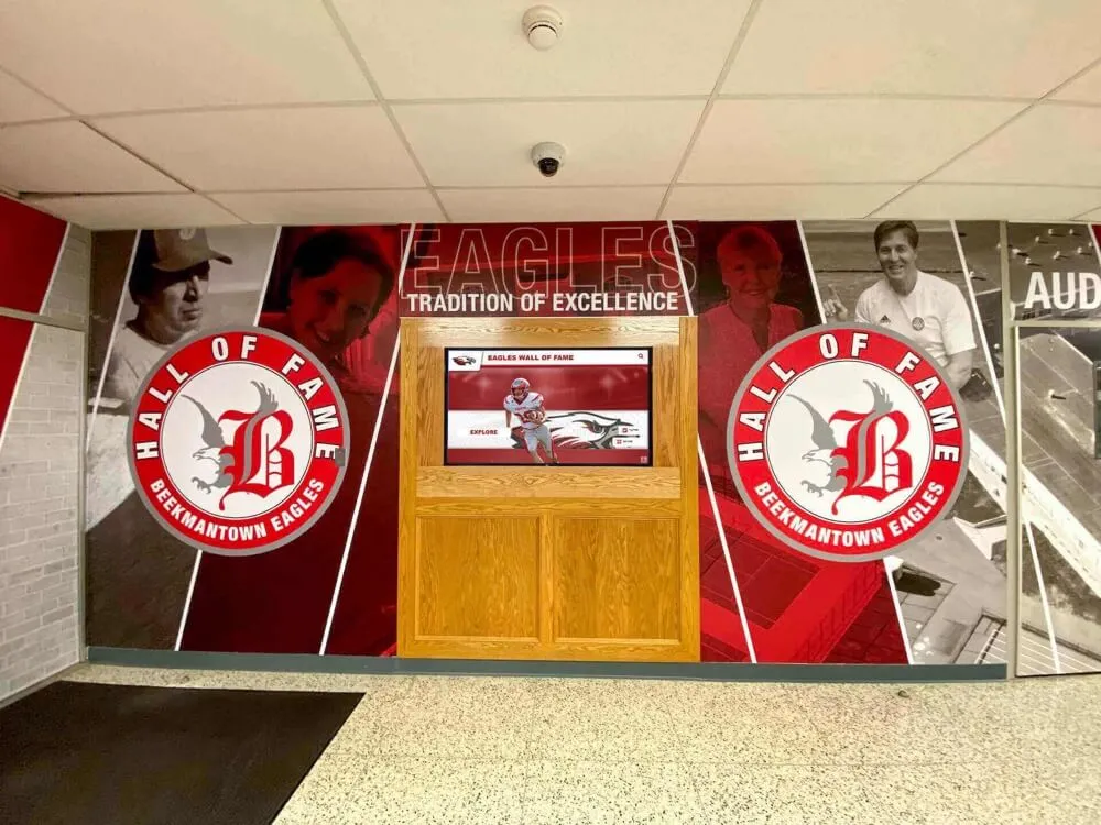 School hall of fame wall