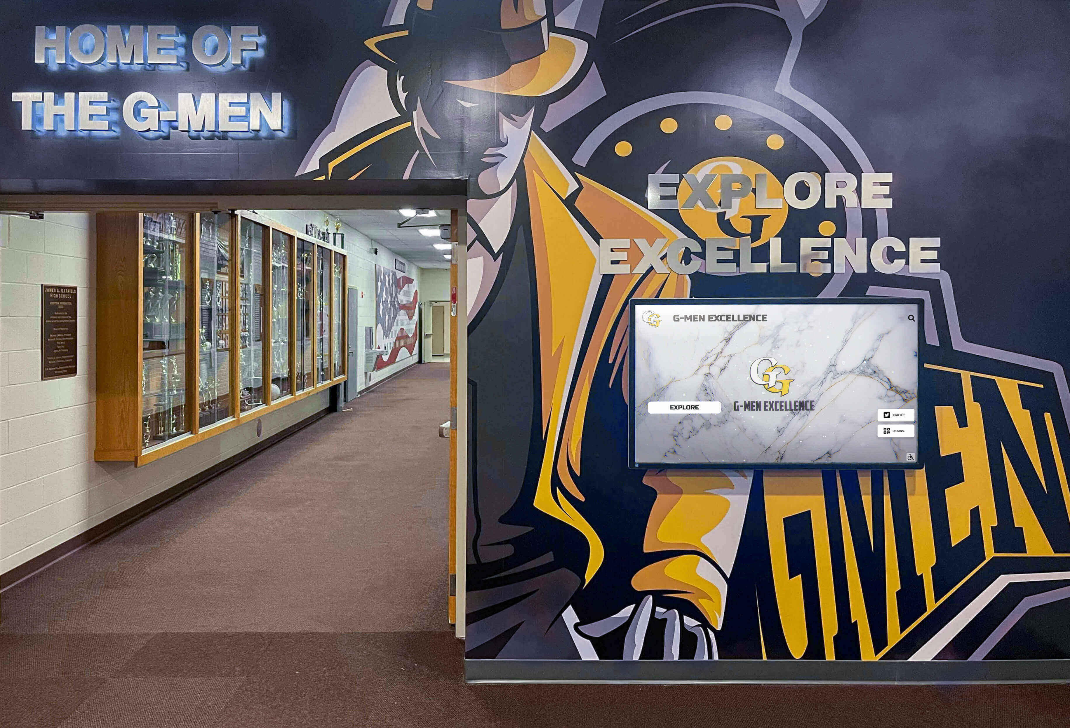 School hallway mural